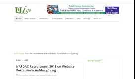 
							         NAFDAC Recruitment 2018 on Website Portal www.nafdac.gov.ng								  
							    