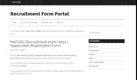 
							         NAFDAC Recruitment 2019/2020 | Application Registration Form ...								  
							    