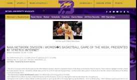 
							         NAIA Network Division I Womenâ€™s Basketball Game of the Week ...								  
							    