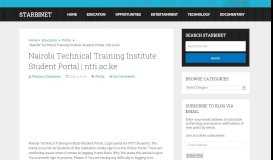 
							         Nairobi Technical Training Institute Student Portal - Starbinet Talk								  
							    