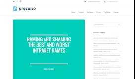 
							         Naming and Shaming the Best and Worst Intranet Names - Precurio								  
							    