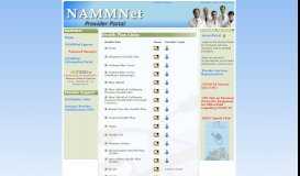 
							         NAMMNet Provider Portal - Health Plan Links								  
							    