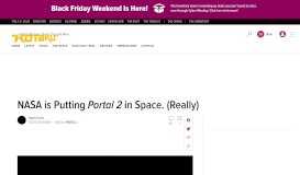 
							         NASA is Putting Portal 2 in Space. (Really) - Kotaku								  
							    