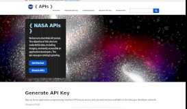 
							         NASA Open APIs								  
							    