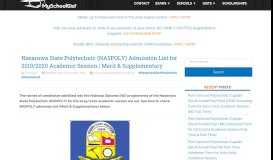 
							         Nasarawa State Poly Admission List 2018/2019 | ND, HND, Pre-ND ...								  
							    