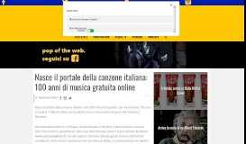 
							         Nasce il portale della canzone italiana: 100 anni di musica gratuita ...								  
							    