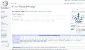 
							         Nash Community College - Wikipedia								  
							    