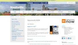 
							         Nashville > Mayor's Office > Opportunity NOW								  
							    