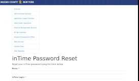 
							         Nassau County inTime Password Reset - Nassau County, NY								  
							    