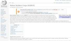 
							         Nation Builders Corps (NABCO) - Wikipedia								  
							    