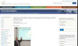 
							         National Archives Joins Geospatial One Stop (GOS) Web Portal ...								  
							    