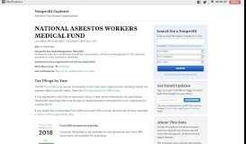 
							         National Asbestos Workers Medical Fund - Nonprofit Explorer ...								  
							    