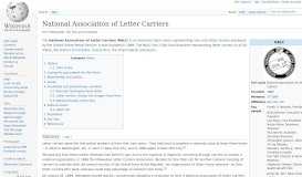 
							         National Association of Letter Carriers - Wikipedia								  
							    
