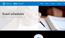 
							         National Committee on Accreditation 2019 NCA Examination Schedule								  
							    