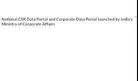 
							         National CSR Data Portal and Corporate Data Portal launched by ...								  
							    