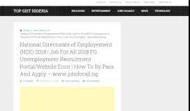 
							         National Directorate of Employement (NDE) 2018 | Job For All 2018 ...								  
							    