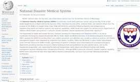 
							         National Disaster Medical System - Wikipedia								  
							    
