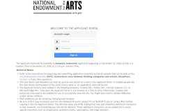 
							         National Endowment for the Arts Applicant Portal: Log in								  
							    