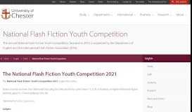 
							         National Flash Fiction Youth Competition | English | University of Chester								  
							    