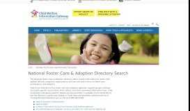
							         National Foster Care & Adoption Directory Search - Child Welfare ...								  
							    