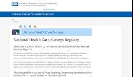 
							         National Health Care Surveys Registry - CDC								  
							    
