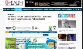 
							         National Health Innovation Portal Launched To Boost Innovations in ...								  
							    
