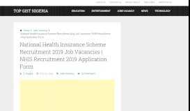 
							         National Health Insurance Scheme Recruitment 2018 | NHIS ...								  
							    