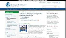 
							         National Health Service Corps Loan Repayment Program								  
							    