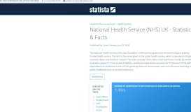 
							         National Health Service (NHS) UK - Statistics & Facts | Statista								  
							    
