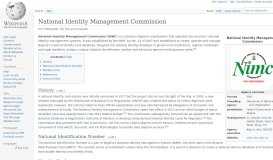 
							         National Identity Management Commission - Wikipedia								  
							    