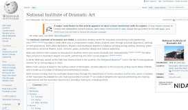 
							         National Institute of Dramatic Art - Wikipedia								  
							    
