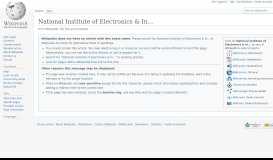 
							         National Institute of Electronics & Information Technology - Wikipedia								  
							    