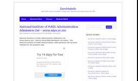 
							         National Institute of Public Administration Admission List - www.nipa ...								  
							    