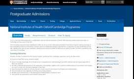 
							         National Institutes of Health Oxford/Cambridge Programme | Graduate ...								  
							    