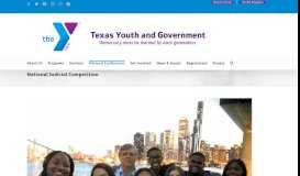 
							         National Judicial Competition – YMCA Texas Youth and Government								  
							    
