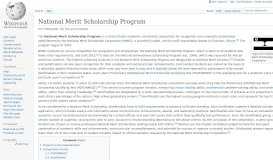 
							         National Merit Scholarship Program - Wikipedia								  
							    