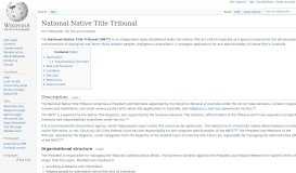 
							         National Native Title Tribunal - Wikipedia								  
							    
