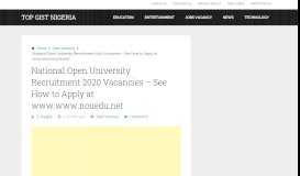 
							         National Open University Recruitment 2019 ... - Top Gist Nigeria								  
							    