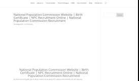 
							         National Population Commission Recruitment - Karisas Travel								  
							    