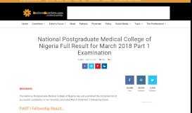 
							         National Postgraduate Medical College of Nigeria Full Result for ...								  
							    