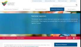 
							         National registers | ACECQA								  
							    