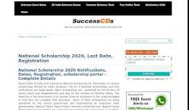 
							         National Scholarship 2019, Last Date, Registration - Entrance Exams								  
							    
