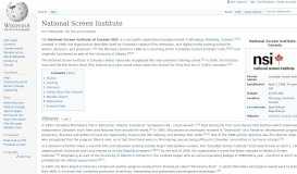 
							         National Screen Institute - Wikipedia								  
							    