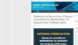 
							         National strike action: Classes cancelled on Wednesday 16 January ...								  
							    