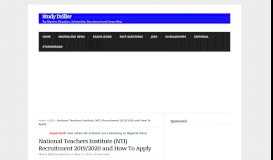 
							         National Teachers Institute (NTI) Recruitment 2019/2020 ... - Examstuts								  
							    