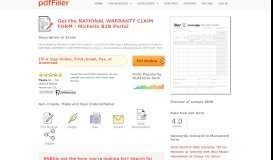 
							         NATIONAL WARRANTY CLAIM FORM - Michelin B2B Portal - PDFfiller								  
							    