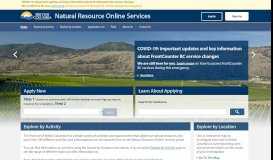 
							         Natural Resource Online Services: Home								  
							    