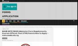 
							         NAUB 2019/2020 Admission Form Requirements, Courses Offered ...								  
							    