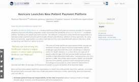 
							         Navicure Launches New Patient Payment Platform | Business Wire								  
							    