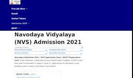 
							         Navodaya Vidyalaya NVS Admission 2019 - JNVST Notification nvshq ...								  
							    